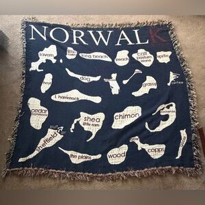 Norwalk Connecticut USA Fringe Trim Throw Blanket, Lap Blanket, Home Decor